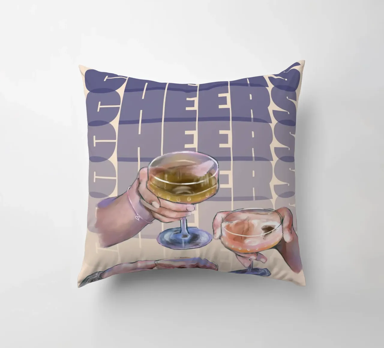 Trio di bicchieri "Cheers" di Aperol, Pop Art cuscino da NorwesClub