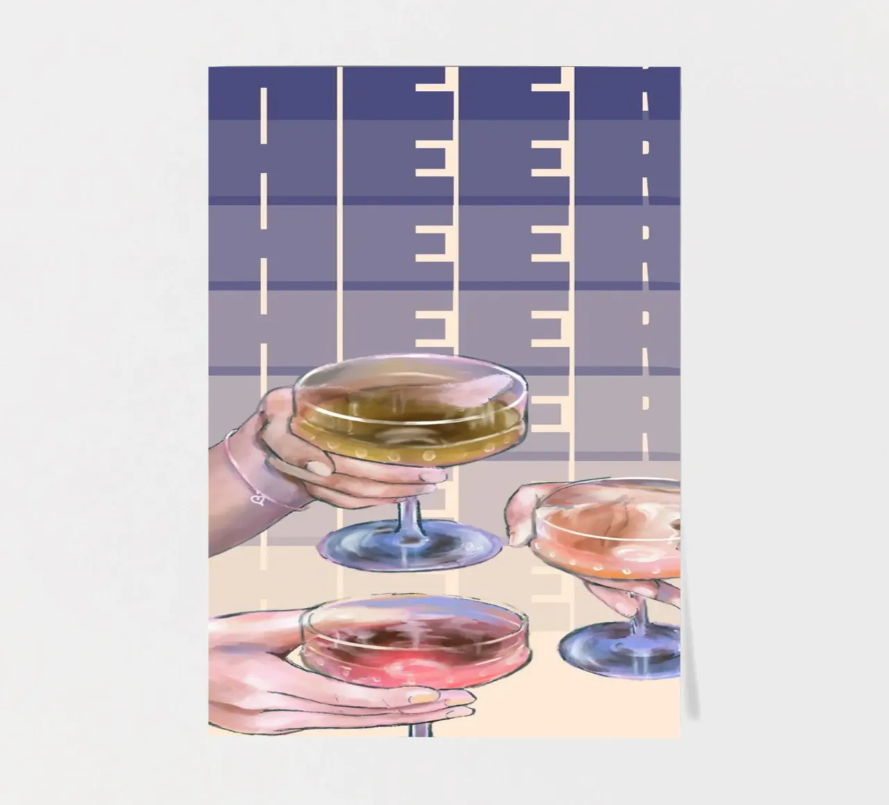 "Cheers" Coupe Glass Trio Art by Aperol, Pop Art pack de pegatina de NorwesClub