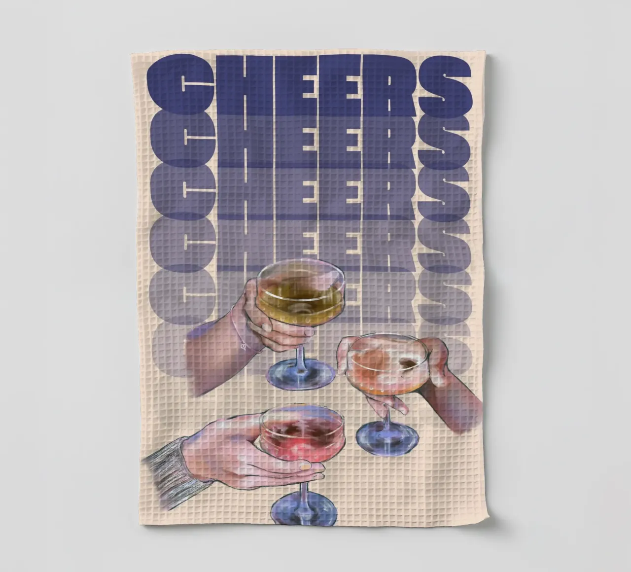 Trio di bicchieri "Cheers" di Aperol, Pop Art canovaccio da cucina da NorwesClub