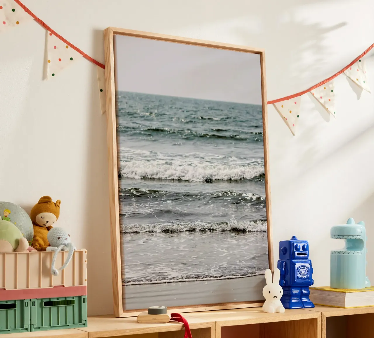 Blue Beach Waves tela con Cornice a cassetta da Victoria Frost