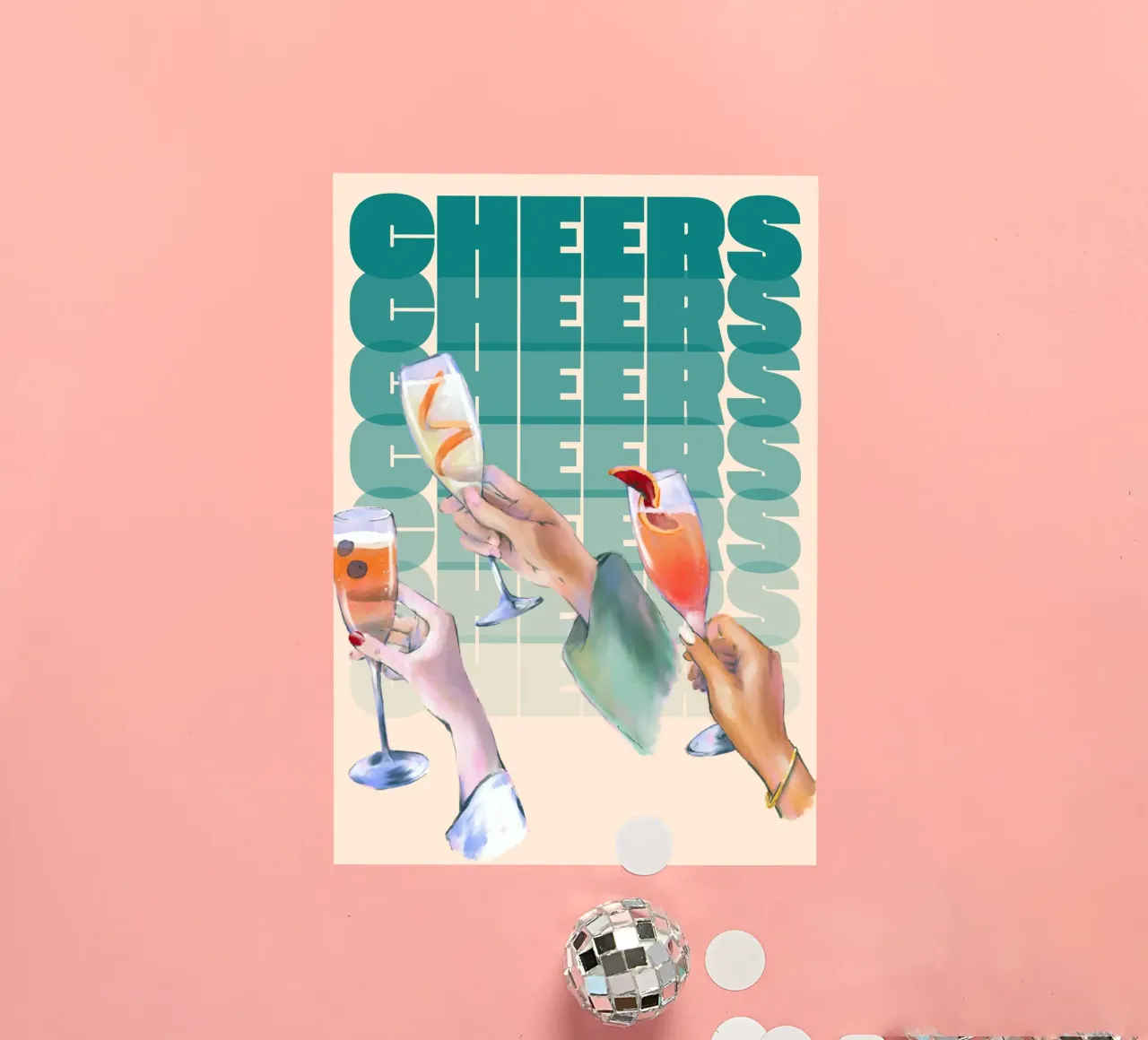 "Cheers" Flute & Cocktail Toast by Aperol, Pop Art sticker by NorwesClub