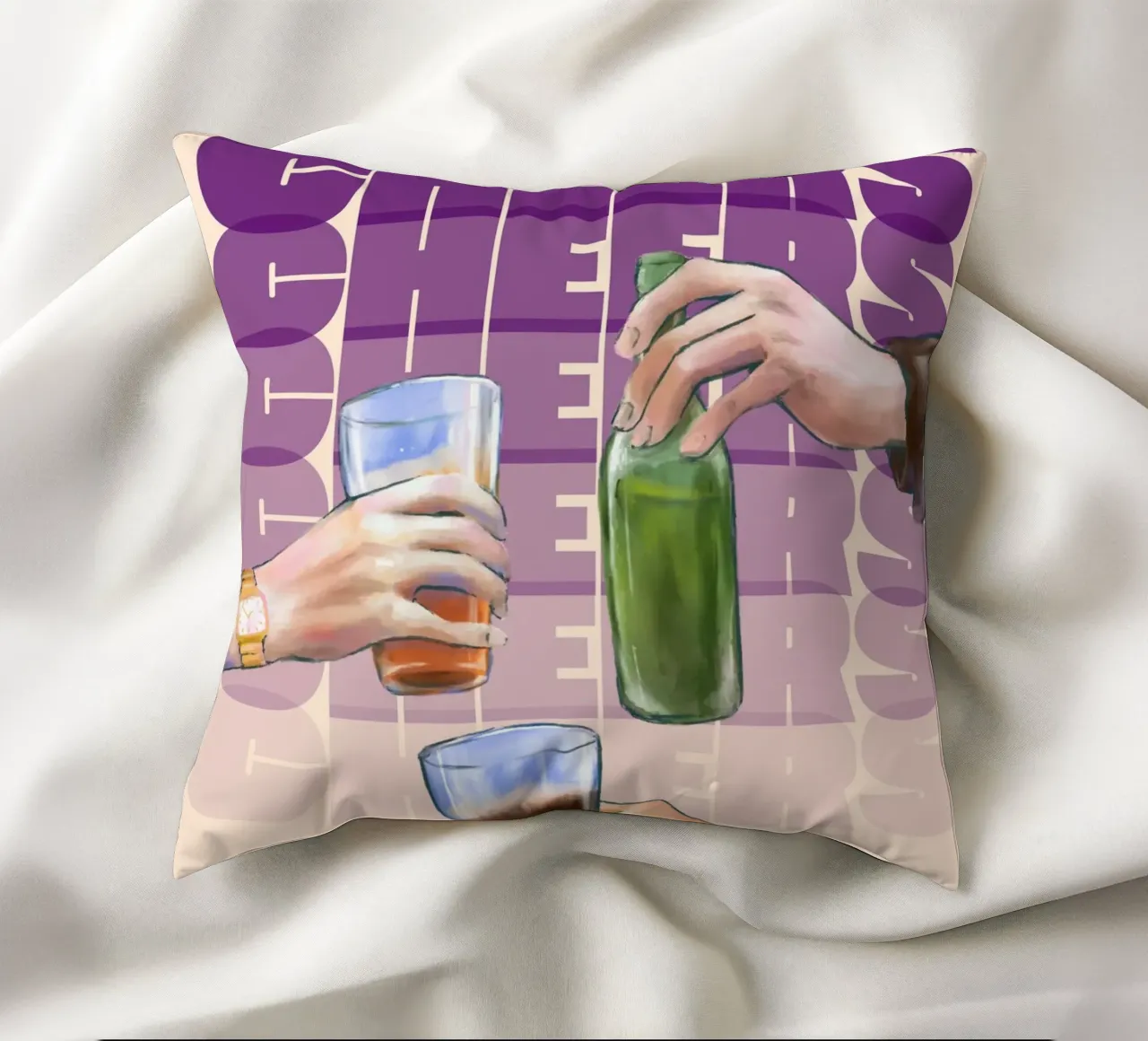 L'arte del tifo moderno di ArtfulHands - Pop Culture Party Vibes cuscino da NorwesClub