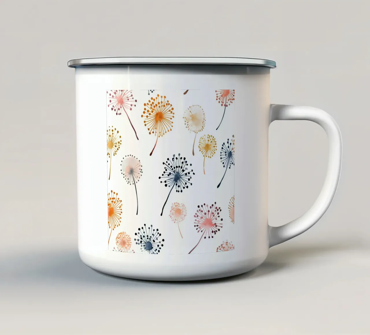 Soffice brezza di denti di leone tazza in smalto da Botanical Pattern House