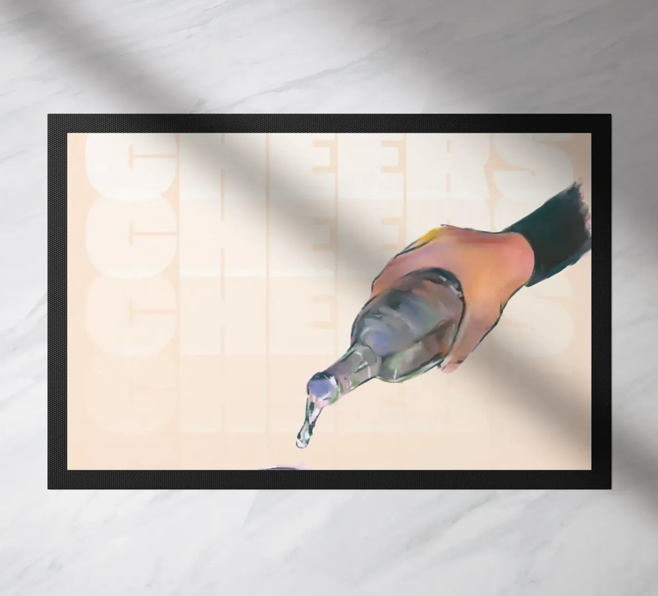 Cheers Pouring di ArtfulHands - Rinfresco liquido astratto zerbino da NorwesClub