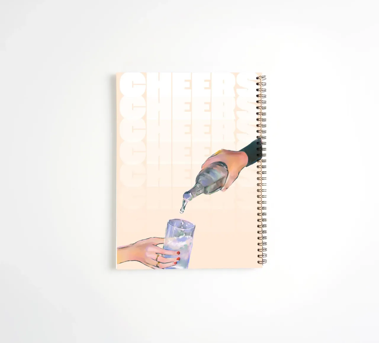 Cheers Pouring by ArtfulHands - Abstract Liquid Refreshment spiral notebook by NorwesClub