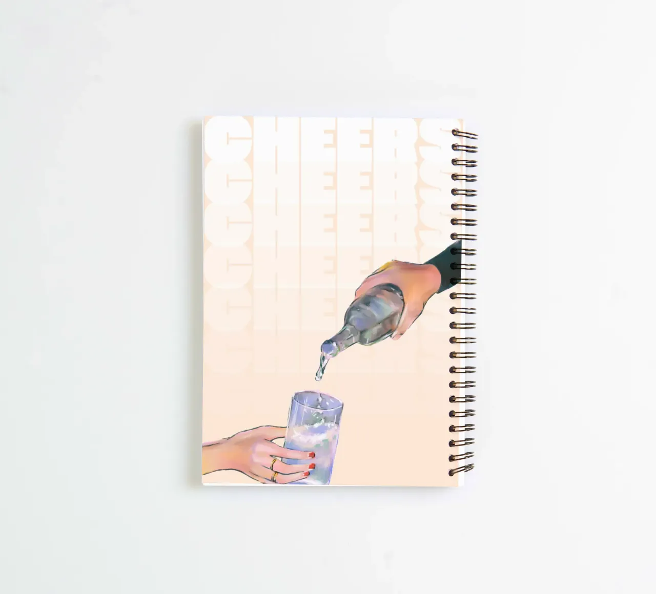 Cheers Pouring by ArtfulHands - Abstract Liquid Refreshment spiral notebook by NorwesClub