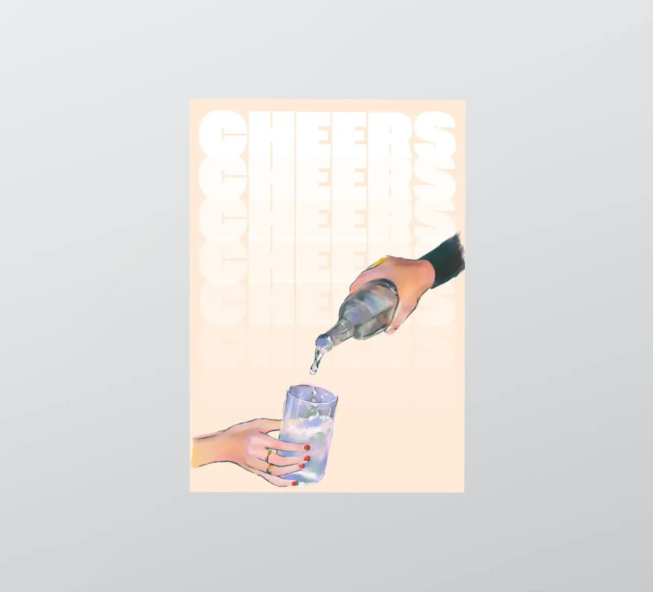 Cheers Versing by ArtfulHands - Rafraîchissement liquide abstrait autocollant de NorwesClub