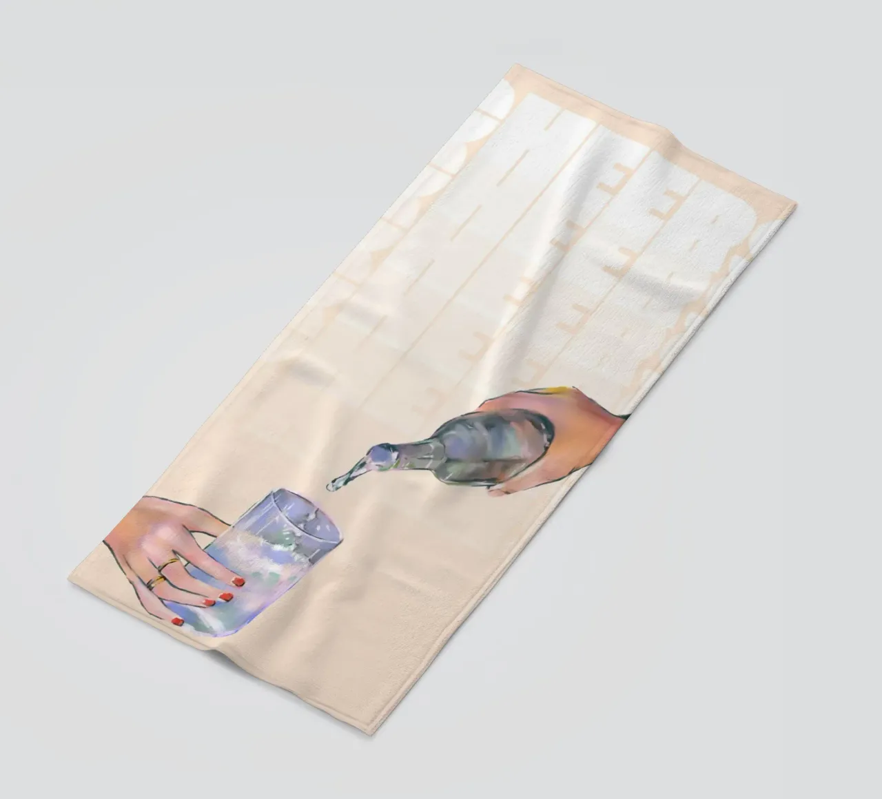 Cheers Pouring by ArtfulHands - Abstract Liquid Refreshment beach towel by NorwesClub