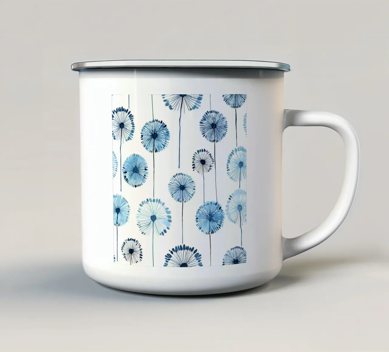 Soffice brezza di denti di leone tazza in smalto da Botanical Pattern House