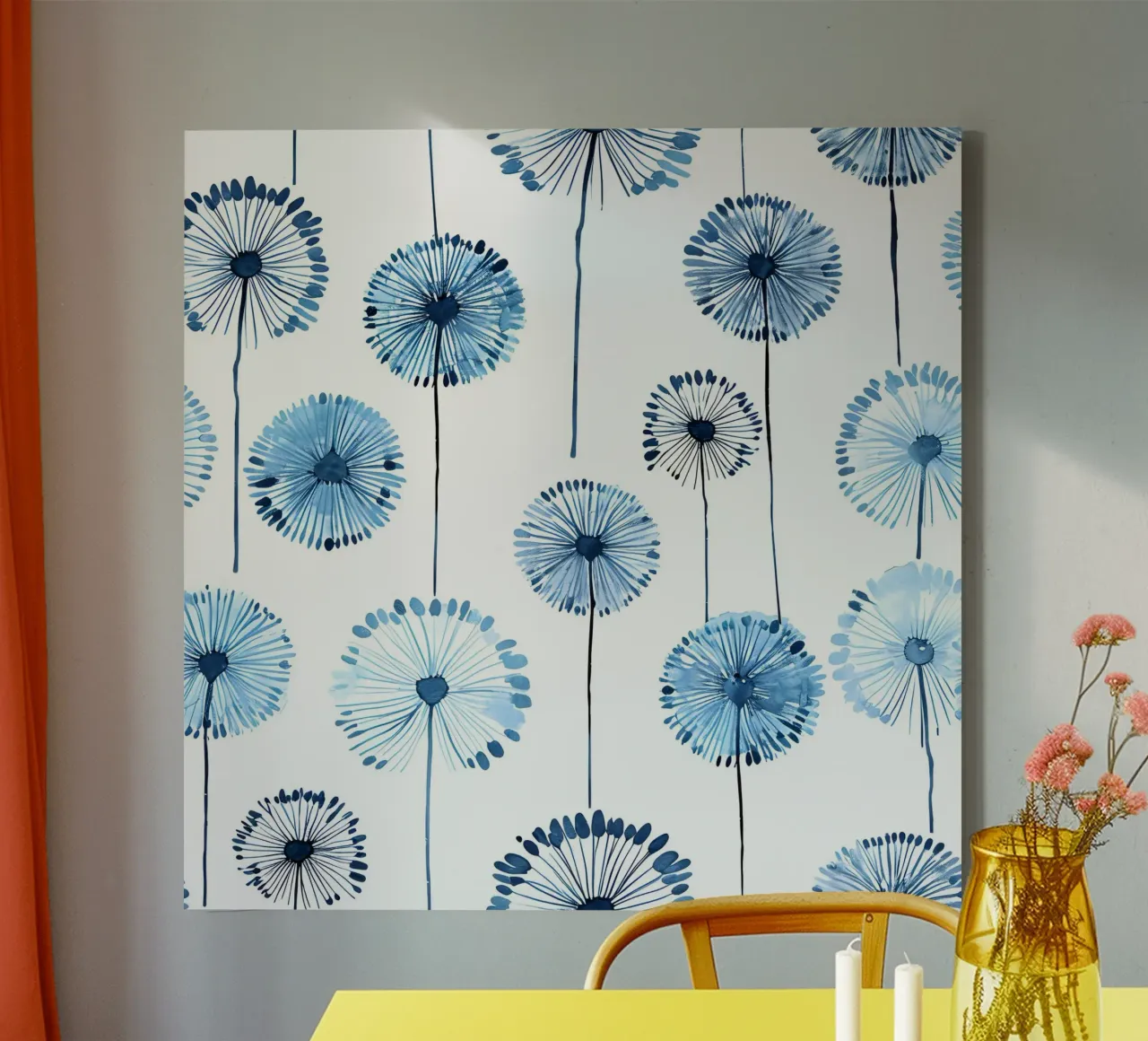 Soffice brezza di denti di leone tela con Cornice a cassetta da Botanical Pattern House