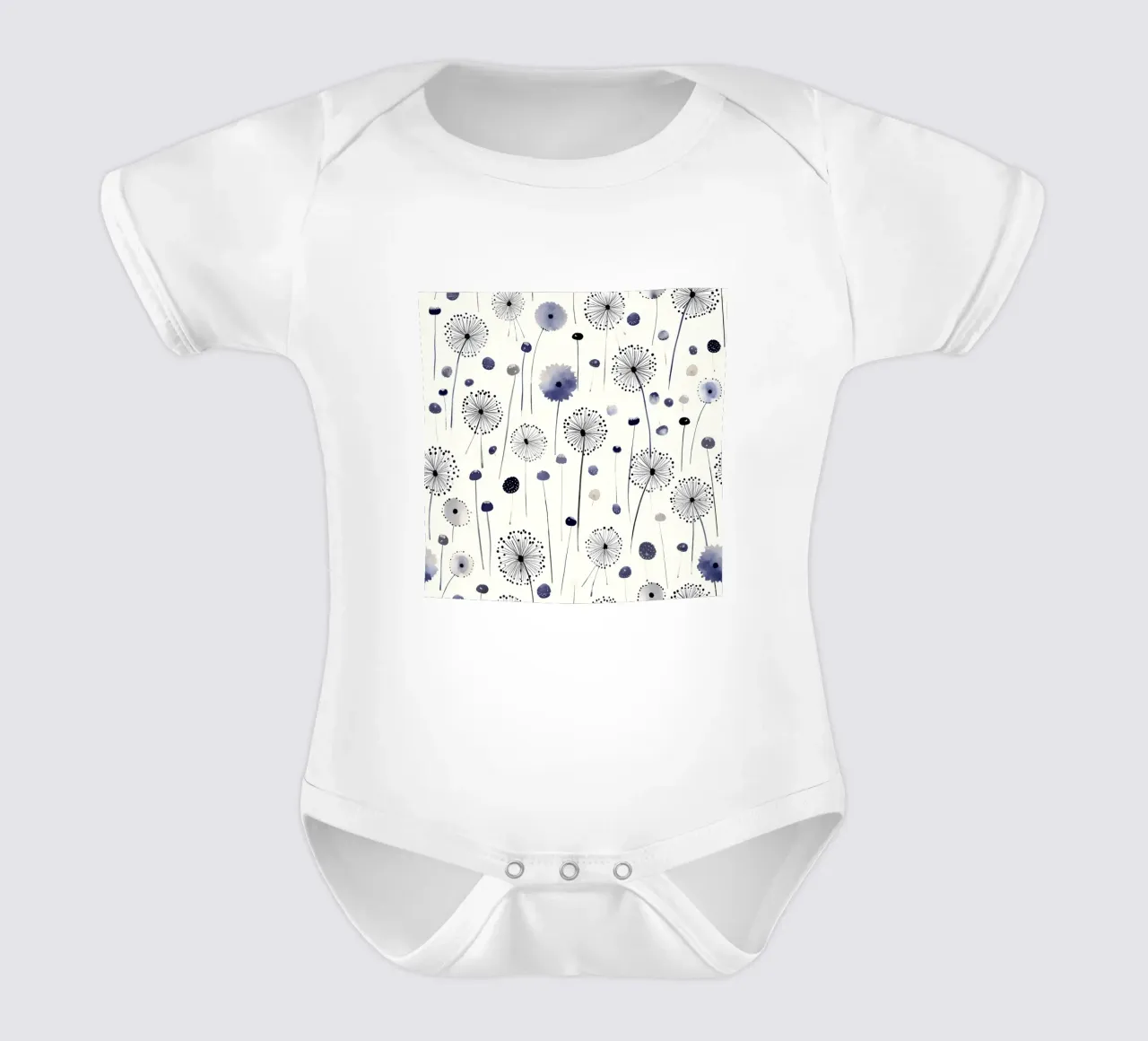 Soffice brezza di denti di leone body neonato maniche corte da Botanical Pattern House