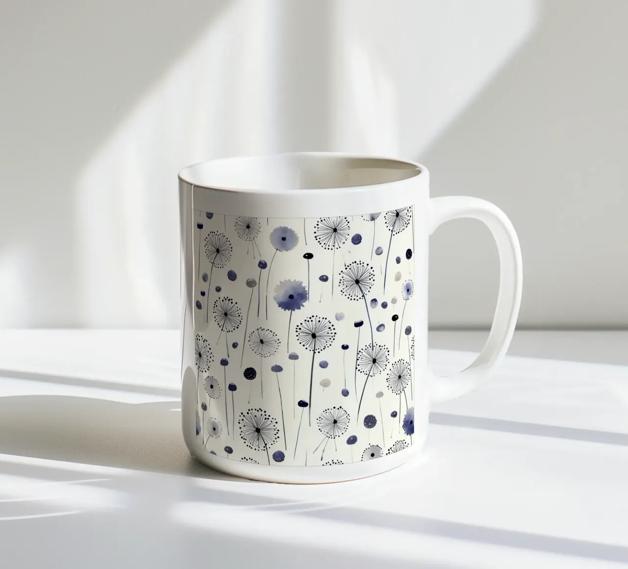 Soffice brezza di denti di leone tazza in ceramica da Botanical Pattern House