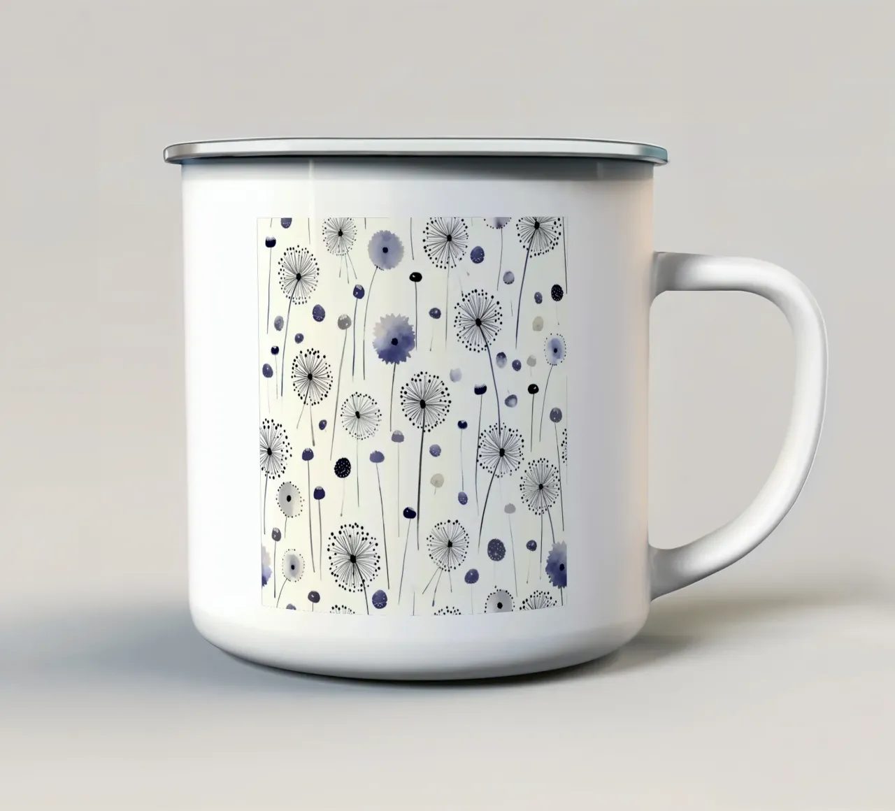 Soffice brezza di denti di leone tazza in smalto da Botanical Pattern House