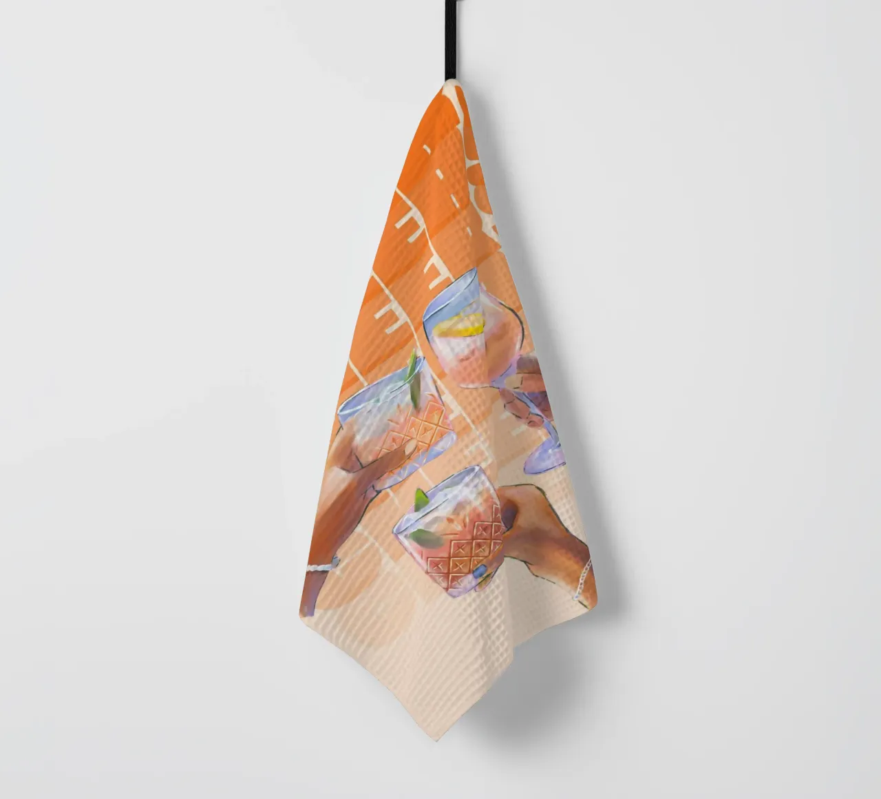 ArtfulHands' Aperol Spritz Party - Trendy Cocktail Pop Art Geschirrtuch von NorwesClub