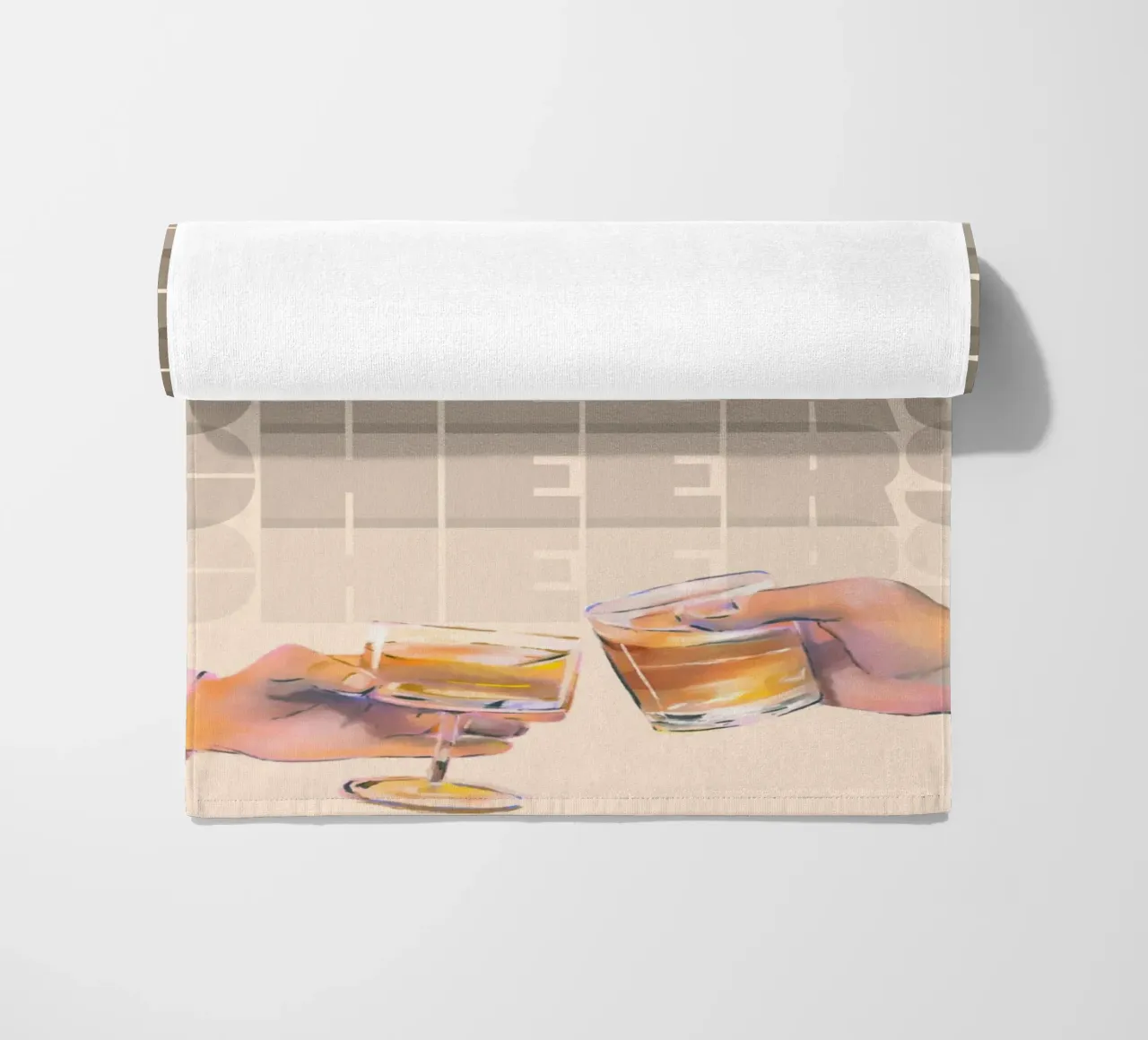 Brindisi per l'ora d'oro di ArtfulHands - Pop Art per una celebrazione moderna telo mare da NorwesClub