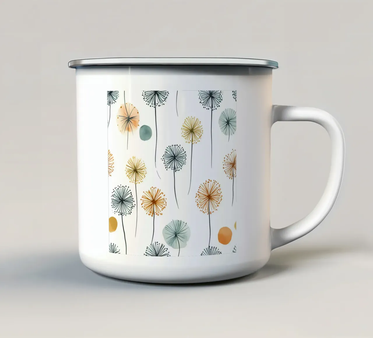 Soffice brezza di denti di leone tazza in smalto da Botanical Pattern House