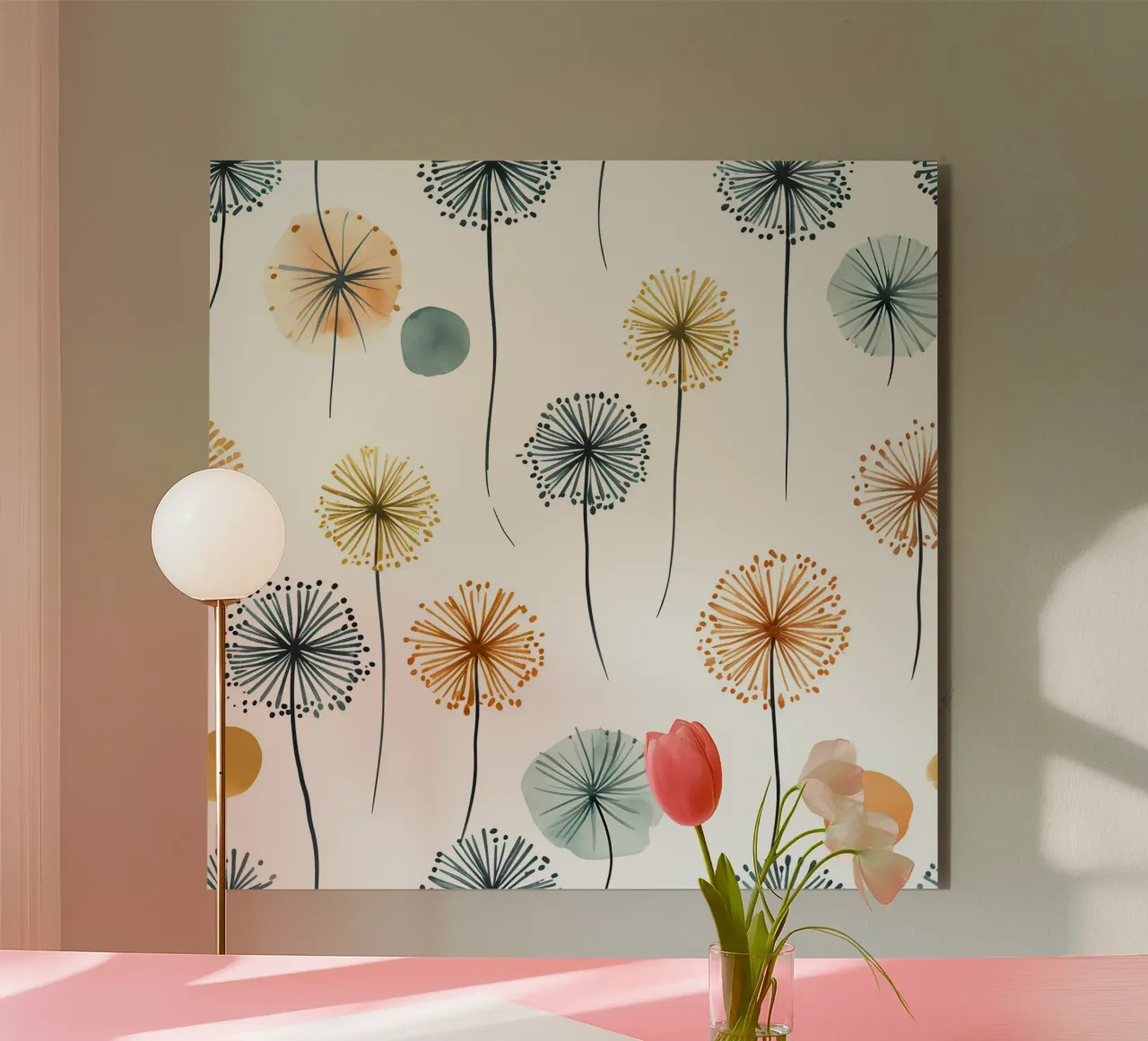 Soffice brezza di denti di leone alluminio dibond da Botanical Pattern House