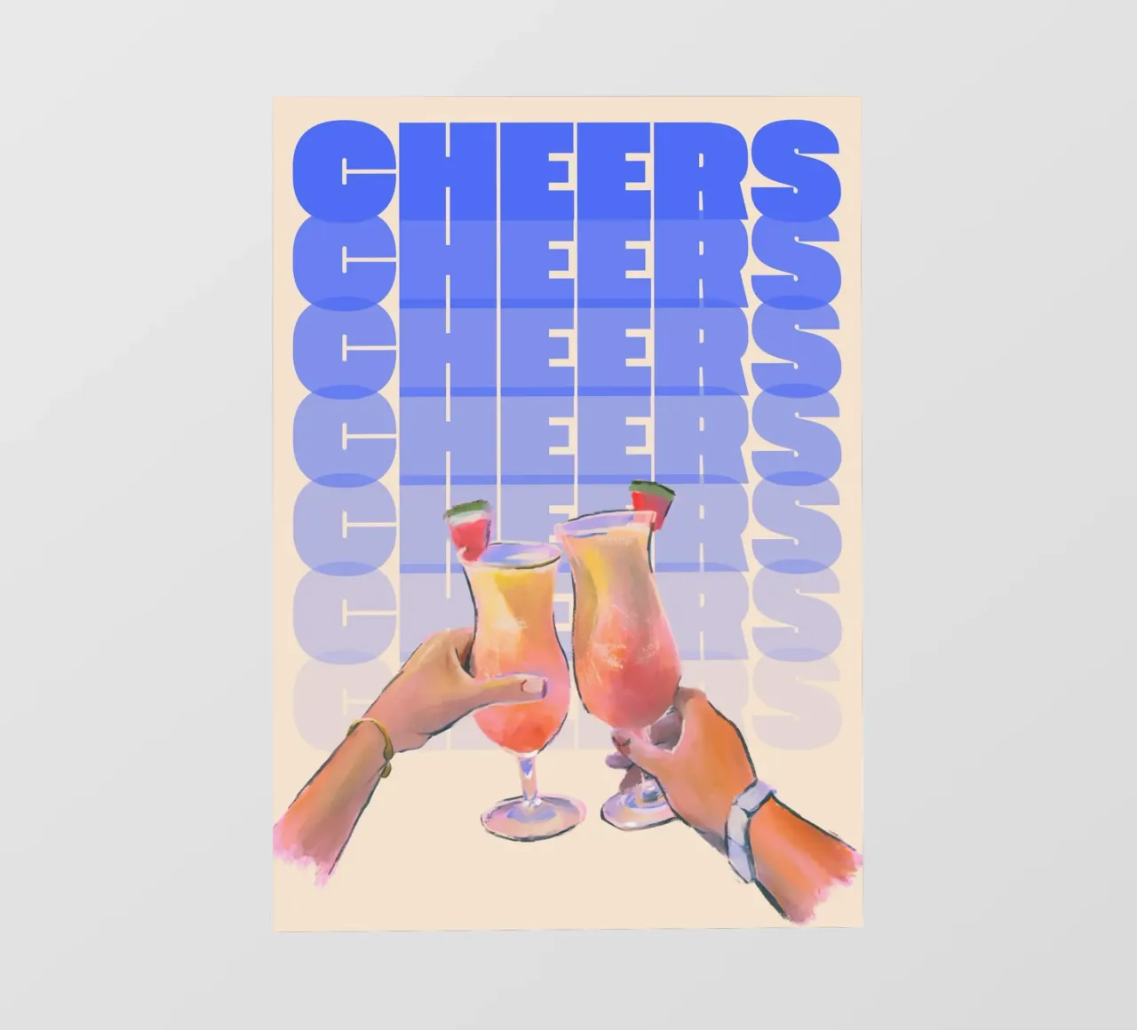 Summer Vibes Cheers di ArtfulHands - Pop art di bevande tropicali pellicola backlit da NorwesClub