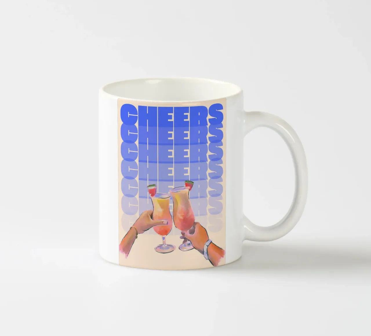 Summer Vibes Cheers di ArtfulHands - Pop art di bevande tropicali tazza in ceramica da NorwesClub