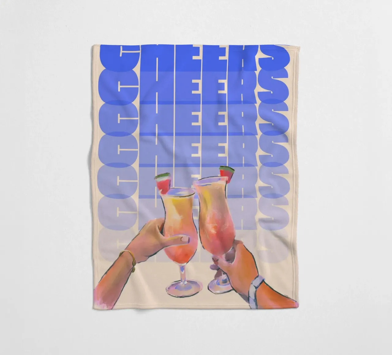 Summer Vibes Cheers di ArtfulHands - Pop art di bevande tropicali coperta in pile da NorwesClub