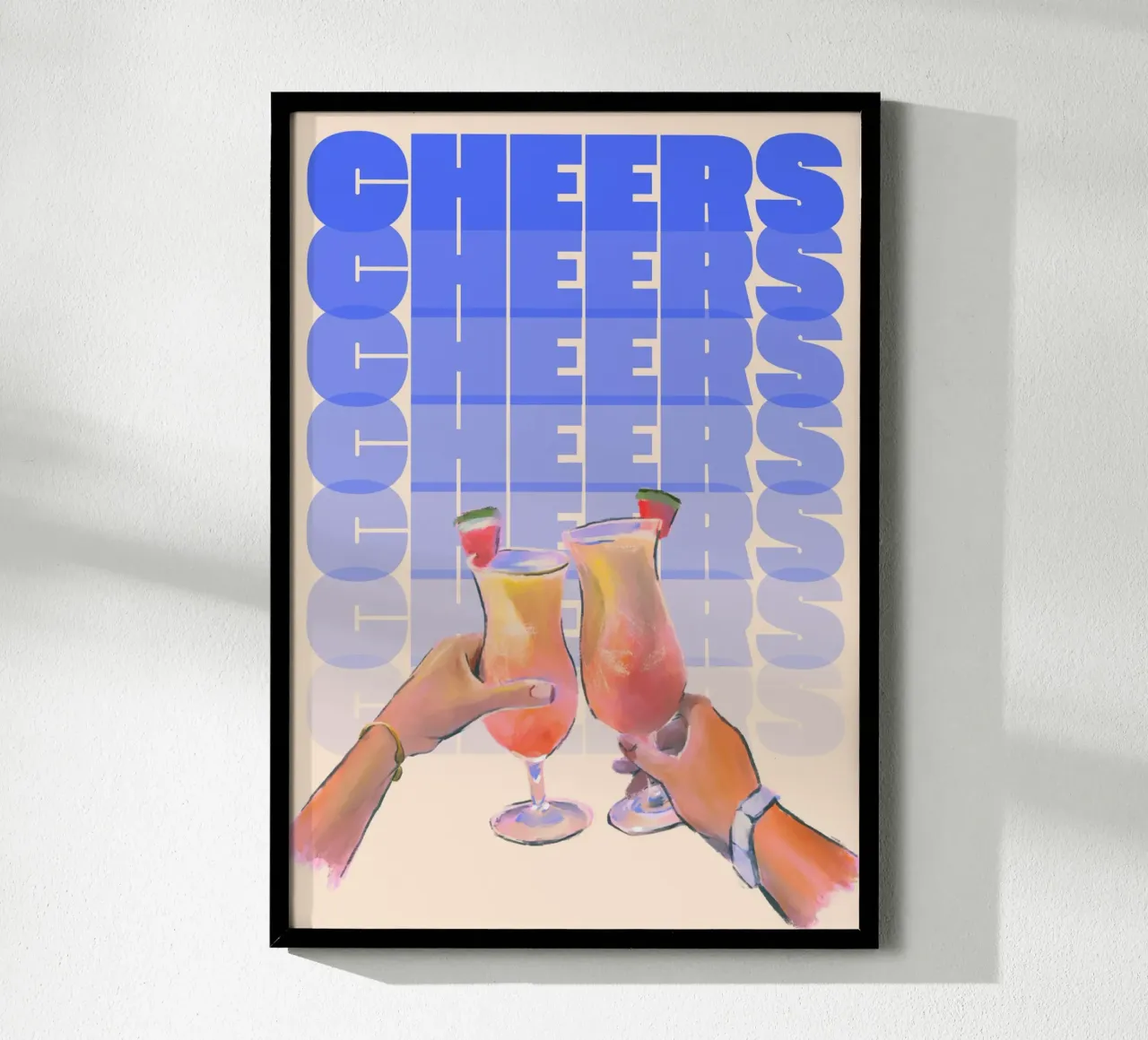 Summer Vibes Cheers di ArtfulHands - Pop art di bevande tropicali carta hahnemühle da NorwesClub
