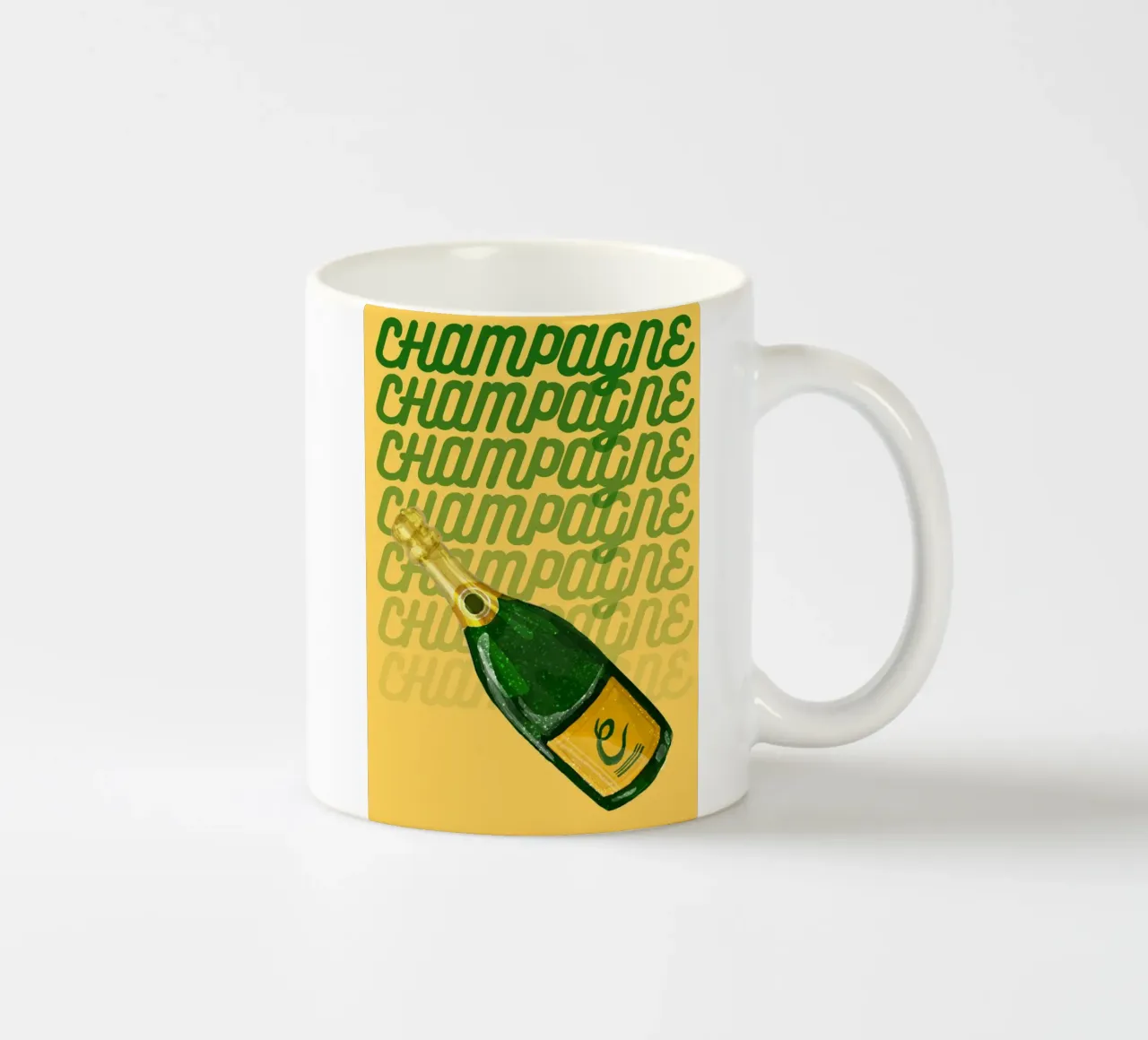 "Champagne Dreams Pop Art Print - Decorazioni festive e di tendenza". tazza in ceramica da NorwesClub