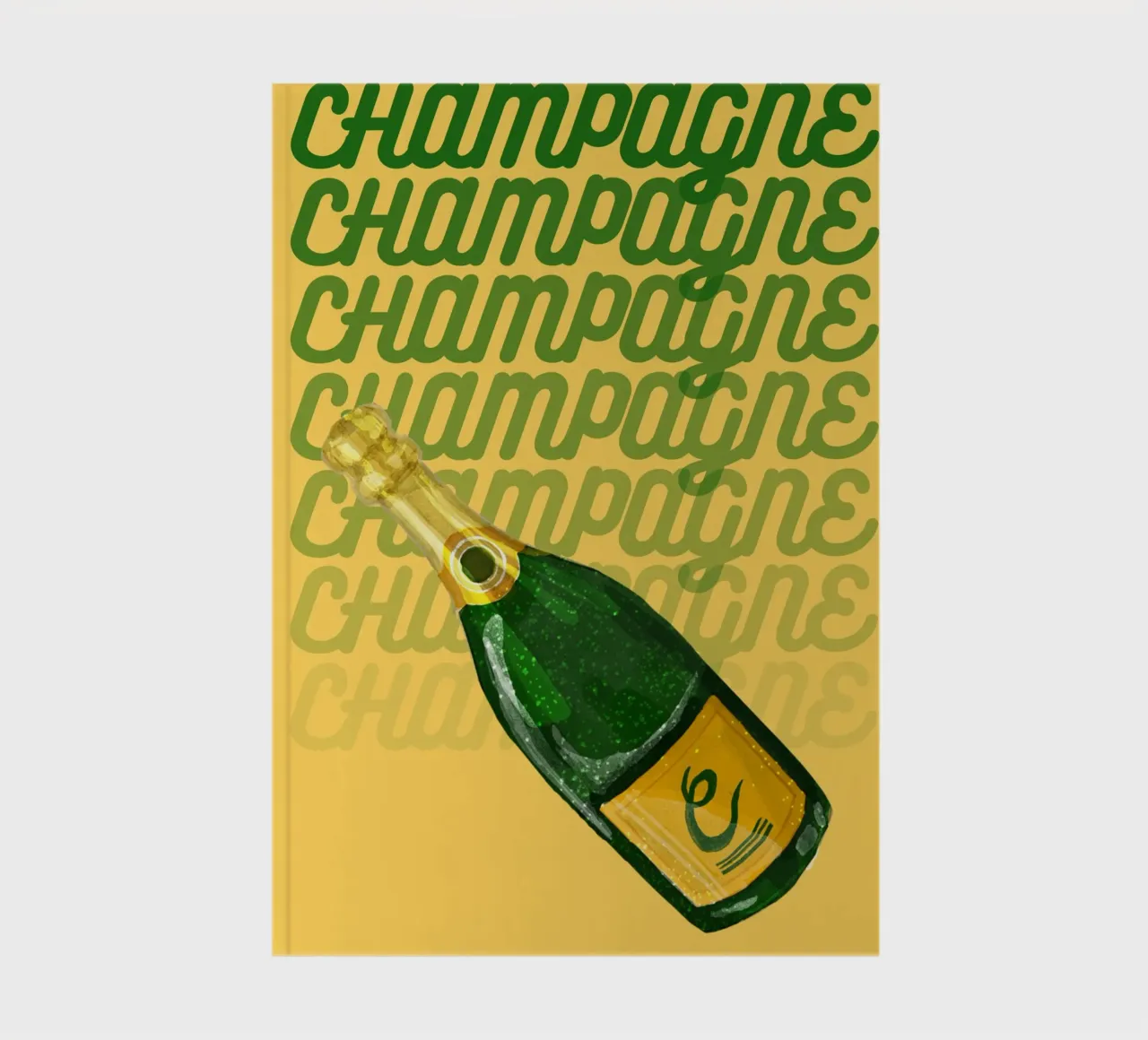 "Champagne Dreams Pop Art Print - Festive & Trendy Decor" notebook by NorwesClub