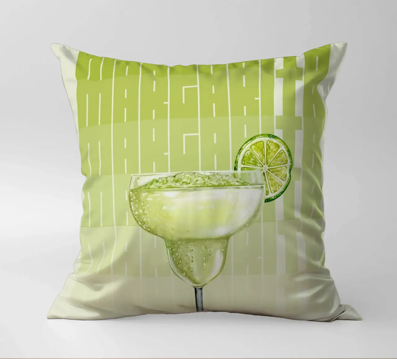 "Margarita Modern Art Print - Zesty & Refreshing Bar Decor" decorative cushion by NorwesClub