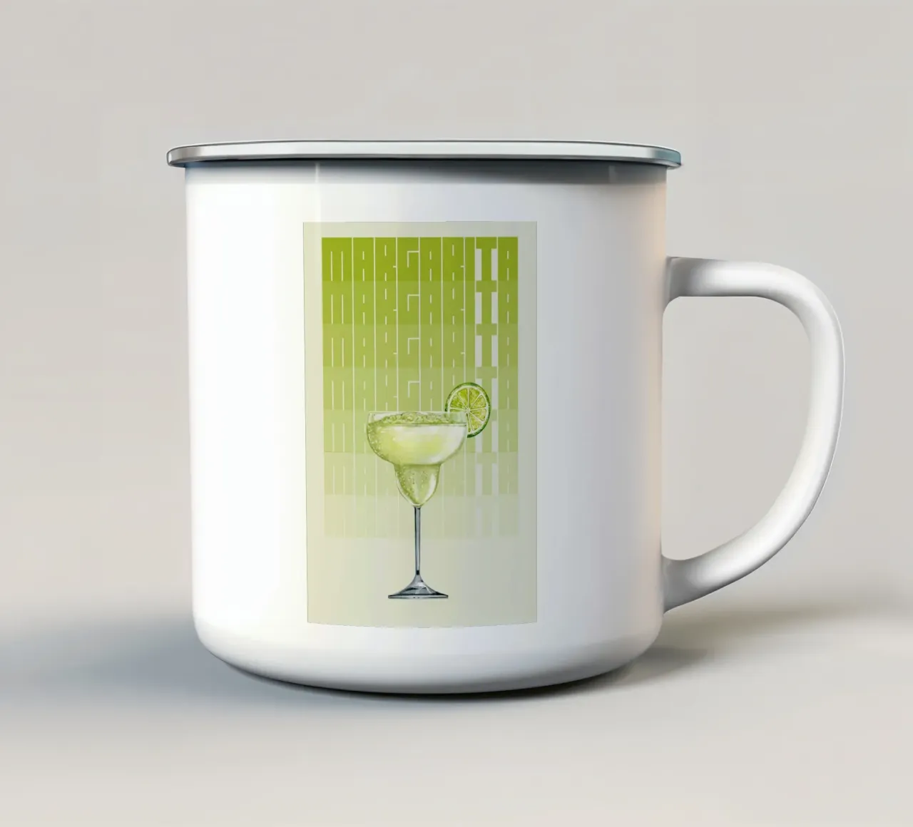 "Margarita Modern Art Print - Zesty & Refreshing Bar Decor" enamel mug by NorwesClub