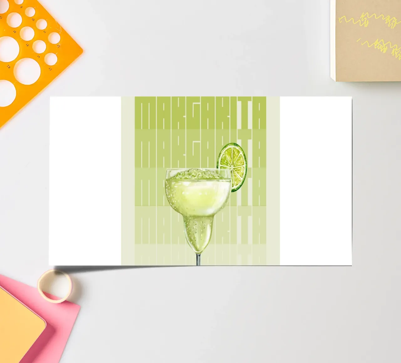 "Stampa d'arte moderna Margarita - Decorazione da bar gustosa e rinfrescante". foglio adesivo da NorwesClub