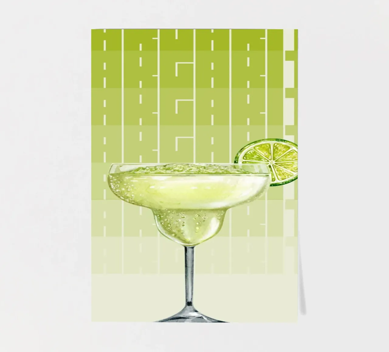 "Stampa d'arte moderna Margarita - Decorazione da bar gustosa e rinfrescante". foglio adesivo da NorwesClub