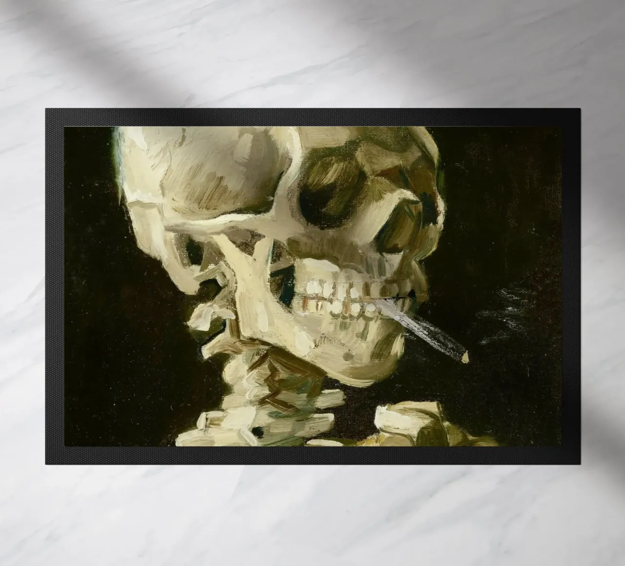 Vincent van Gogh - Testa di scheletro con sigaretta accesa zerbino da Venus Art