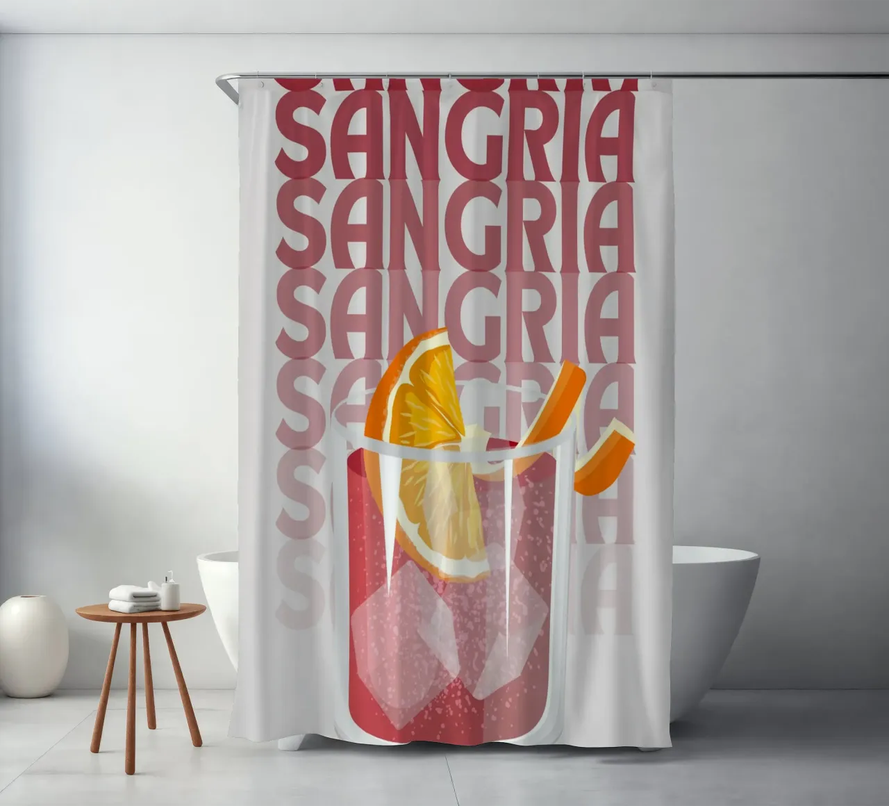 "Sangria Pop Art Print - Poster di bevande estive e fruttate". tenda da doccia da NorwesClub