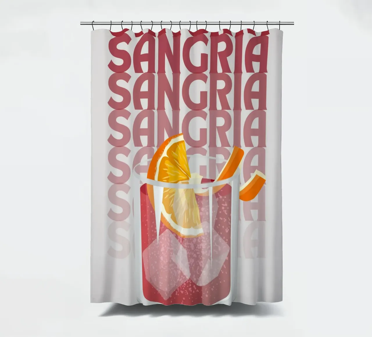 "Sangria Pop Art Print - Poster di bevande estive e fruttate". tenda da doccia da NorwesClub