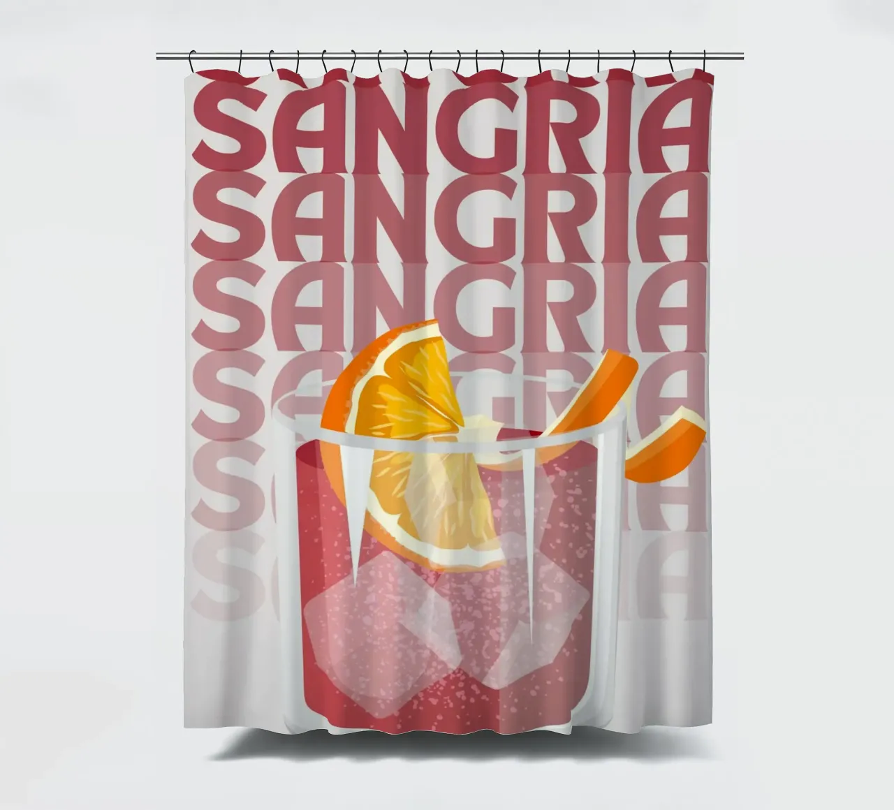 "Sangria Pop Art Print - Poster di bevande estive e fruttate". tenda da doccia da NorwesClub