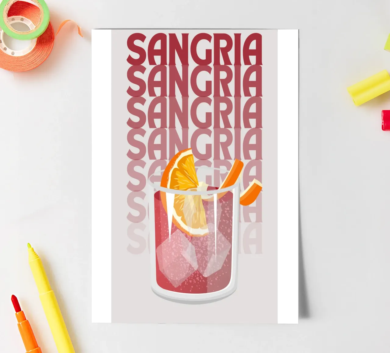 "Sangria Pop Art Print - Fruity & Summer Drink Poster". sticker sheet by NorwesClub
