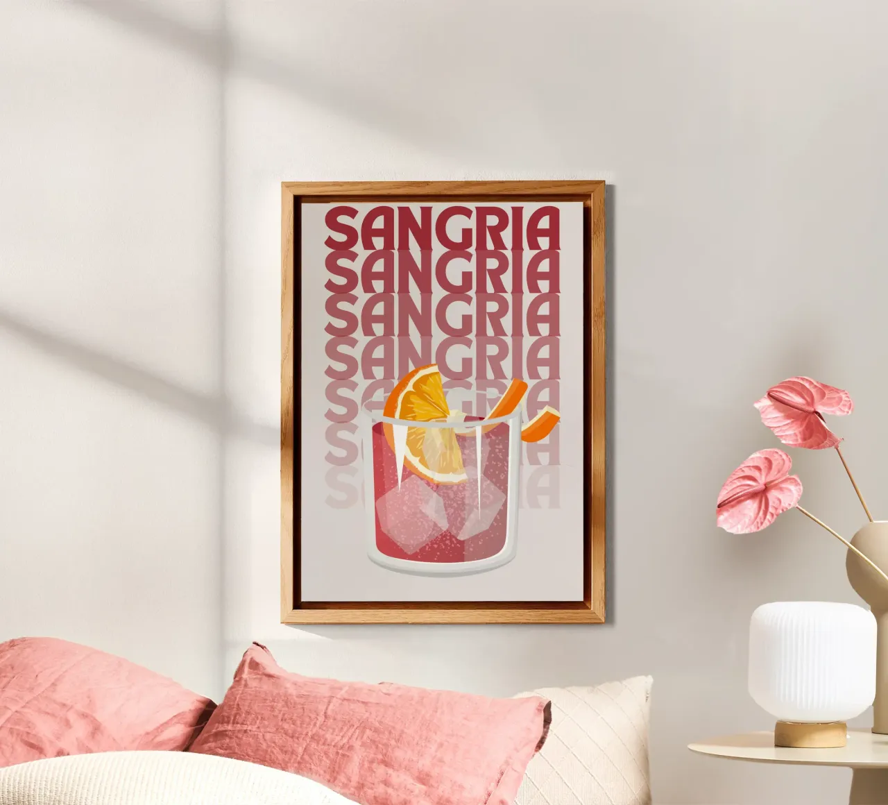 "Sangria Pop Art Print - Poster di bevande estive e fruttate". alluminio dibond da NorwesClub