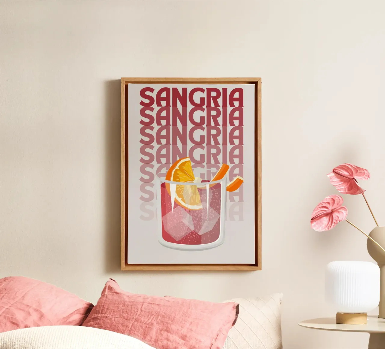 "Sangria Pop Art Print - Poster di bevande estive e fruttate". tela da NorwesClub