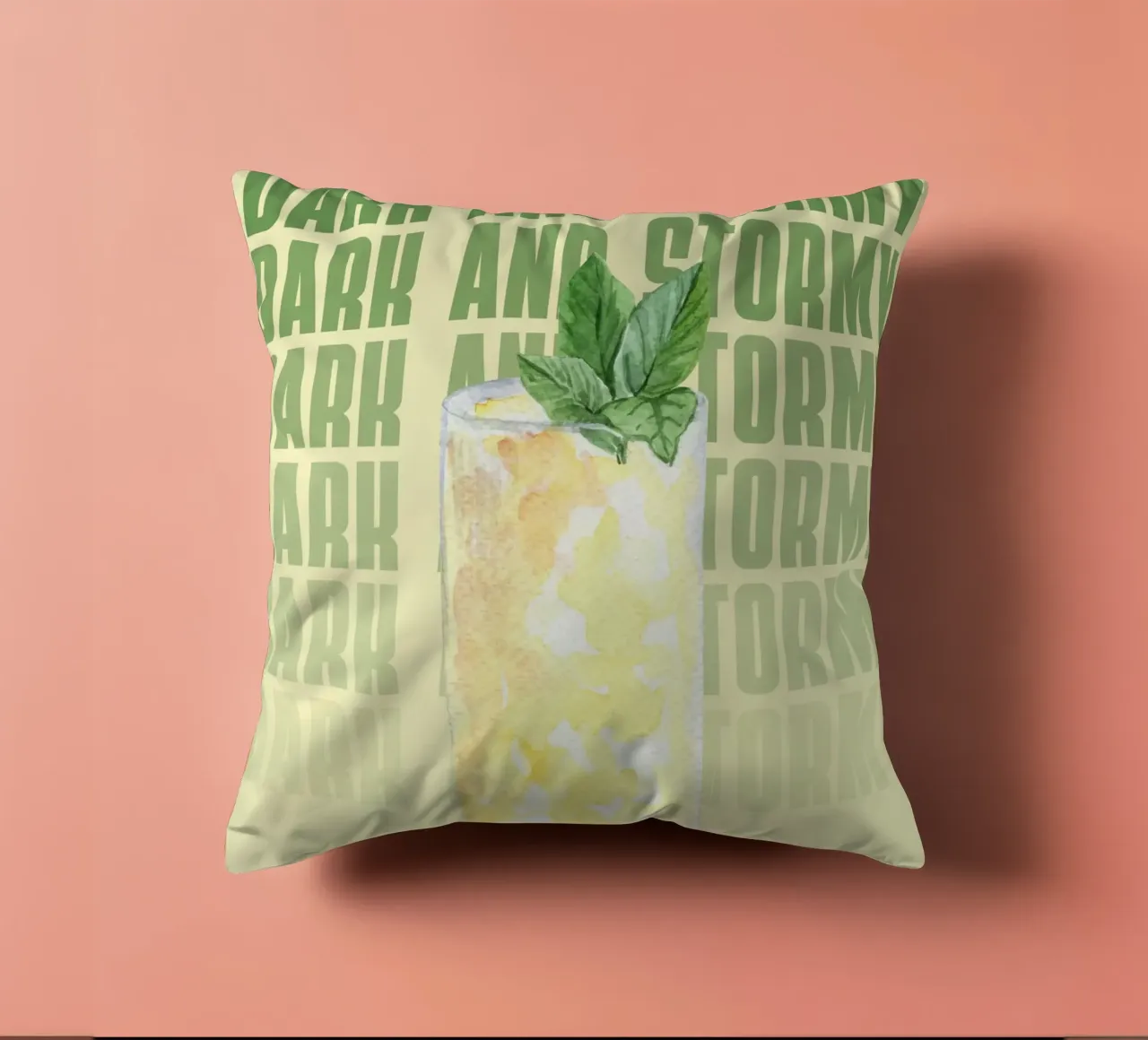 "Dark and Stormy Art Print - Refreshing & Stylish Bar Decor" decorative cushion by NorwesClub