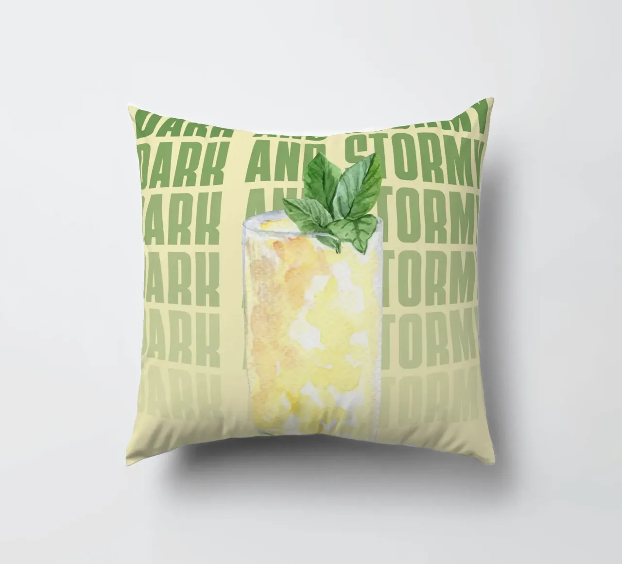"Dark and Stormy Art Print - Refreshing & Stylish Bar Decor" decorative cushion by NorwesClub