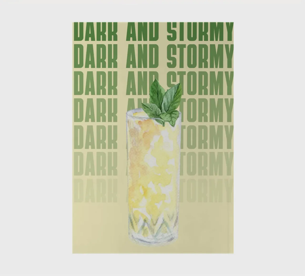 "Impression d'art Dark and Stormy - Décoration de bar rafraîchissante et élégante". carnet de notes de NorwesClub