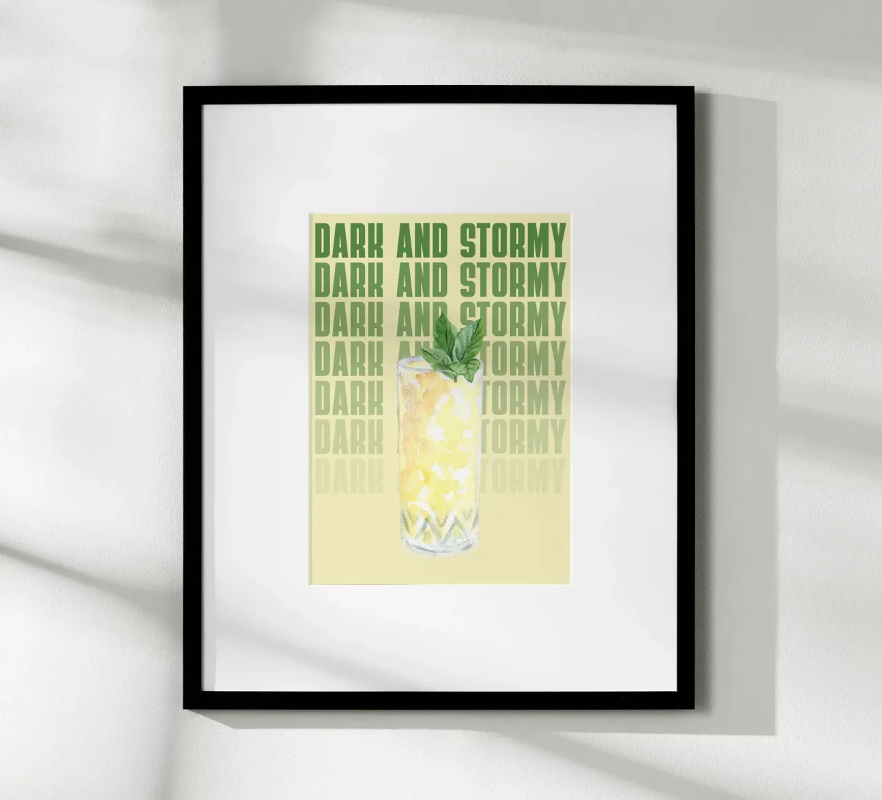 "Dark and Stormy Kunstdruck - Erfrischende und stilvolle Bar-Dekoration" Hahnemühle von NorwesClub