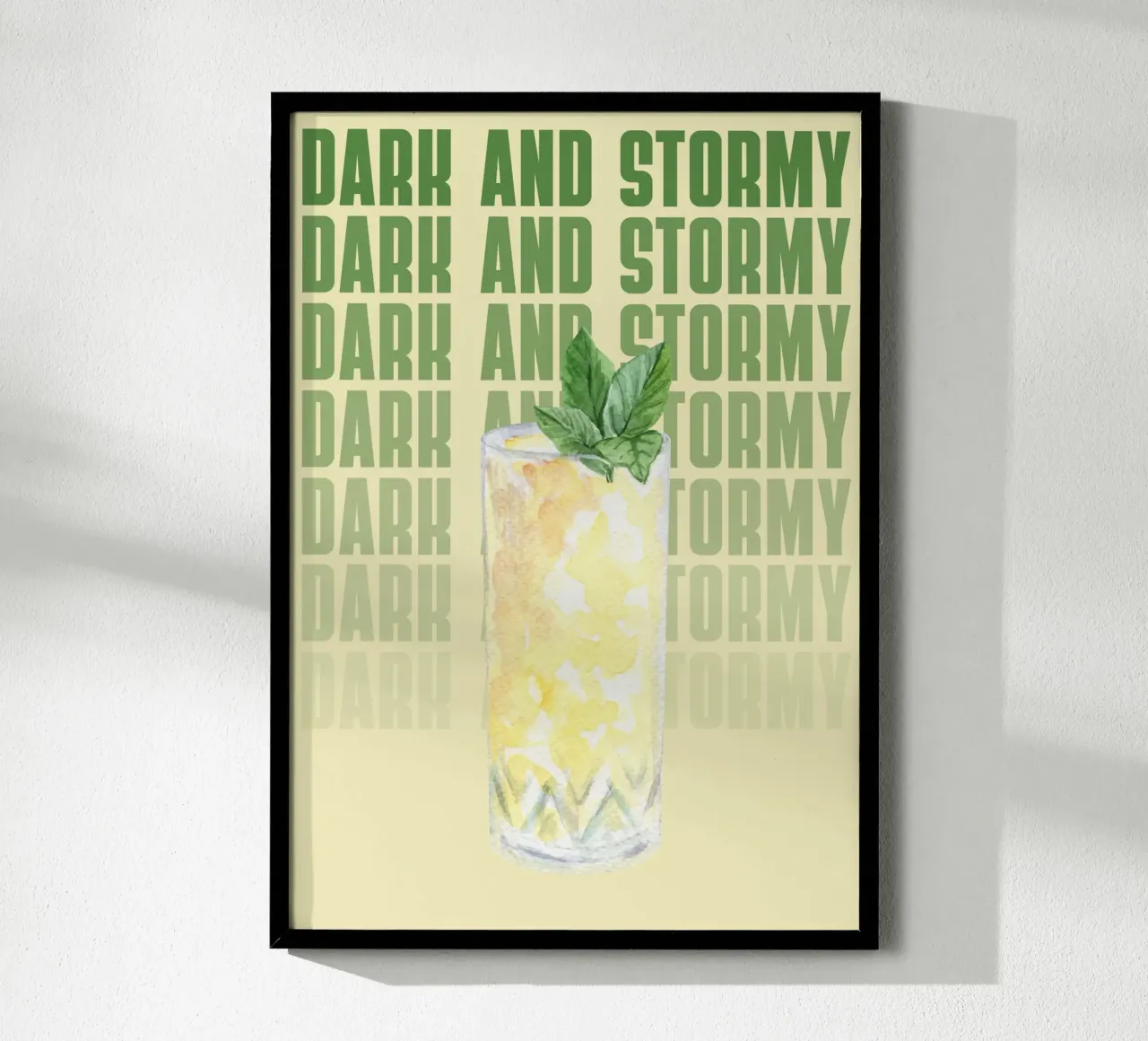 "Dark and Stormy Kunstdruck - Erfrischende und stilvolle Bar-Dekoration" Hahnemühle von NorwesClub