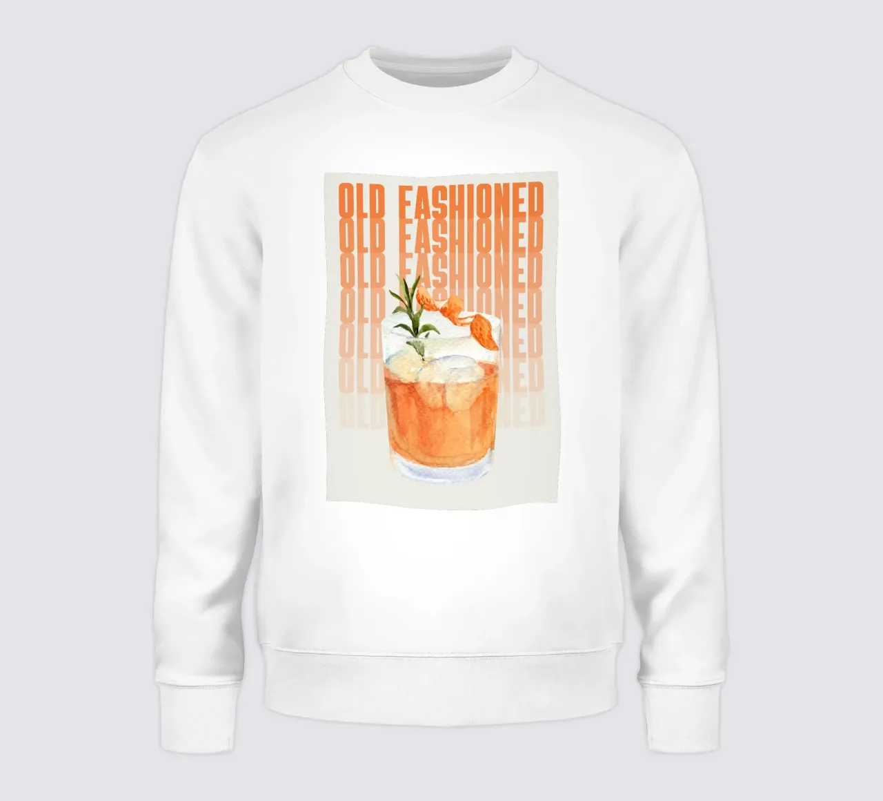 Old Fashioned Print - Cóctel clásico de whisky en acuarela Ar sudadera de NorwesClub