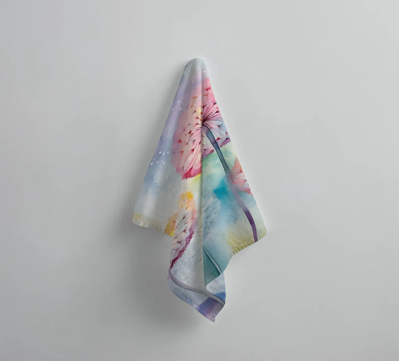 Whimsical Dandelion Whispers towel by Botanical Pattern House