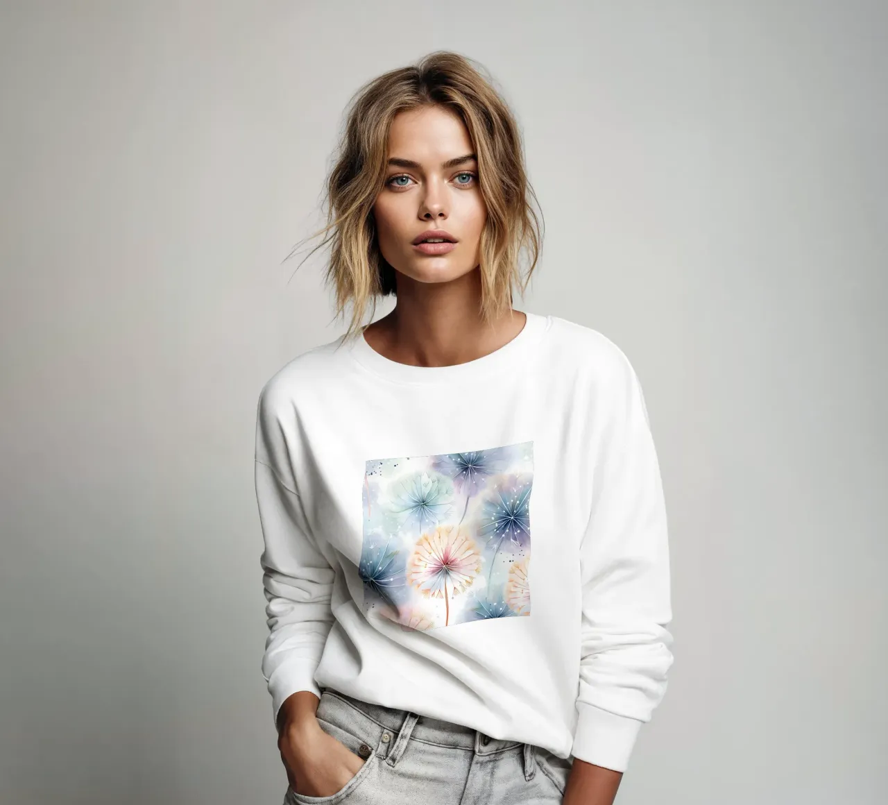 Susurros caprichosos de diente de león sudadera de Botanical Pattern House