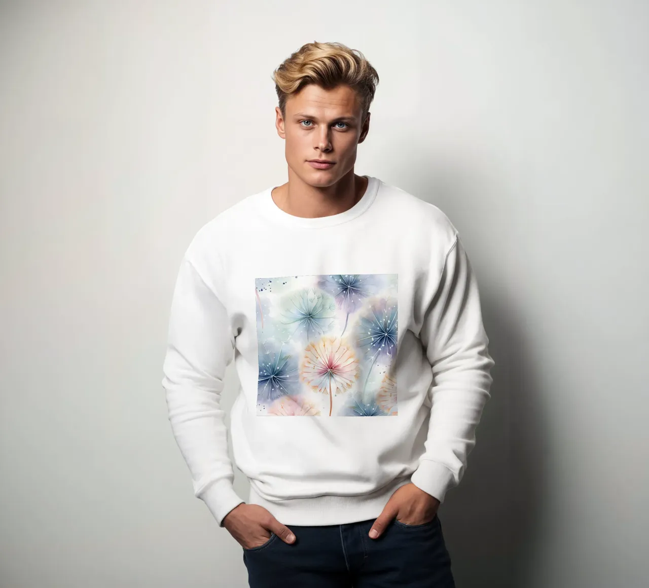 Susurros caprichosos de diente de león sudadera de Botanical Pattern House