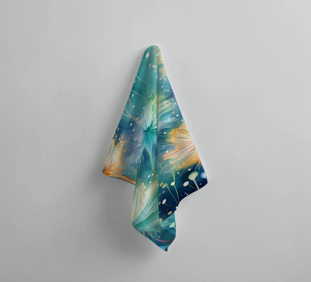 Whimsical Dandelion Whispers towel by Botanical Pattern House