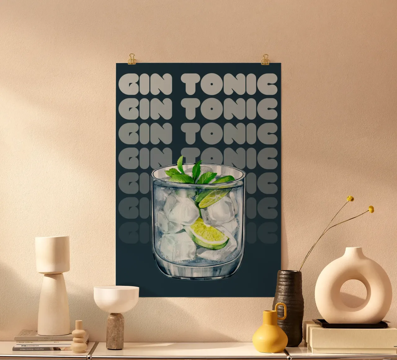 Gin Tonic Watercolor Art - Refreshing & Modern Bar Print poster by NorwesClub