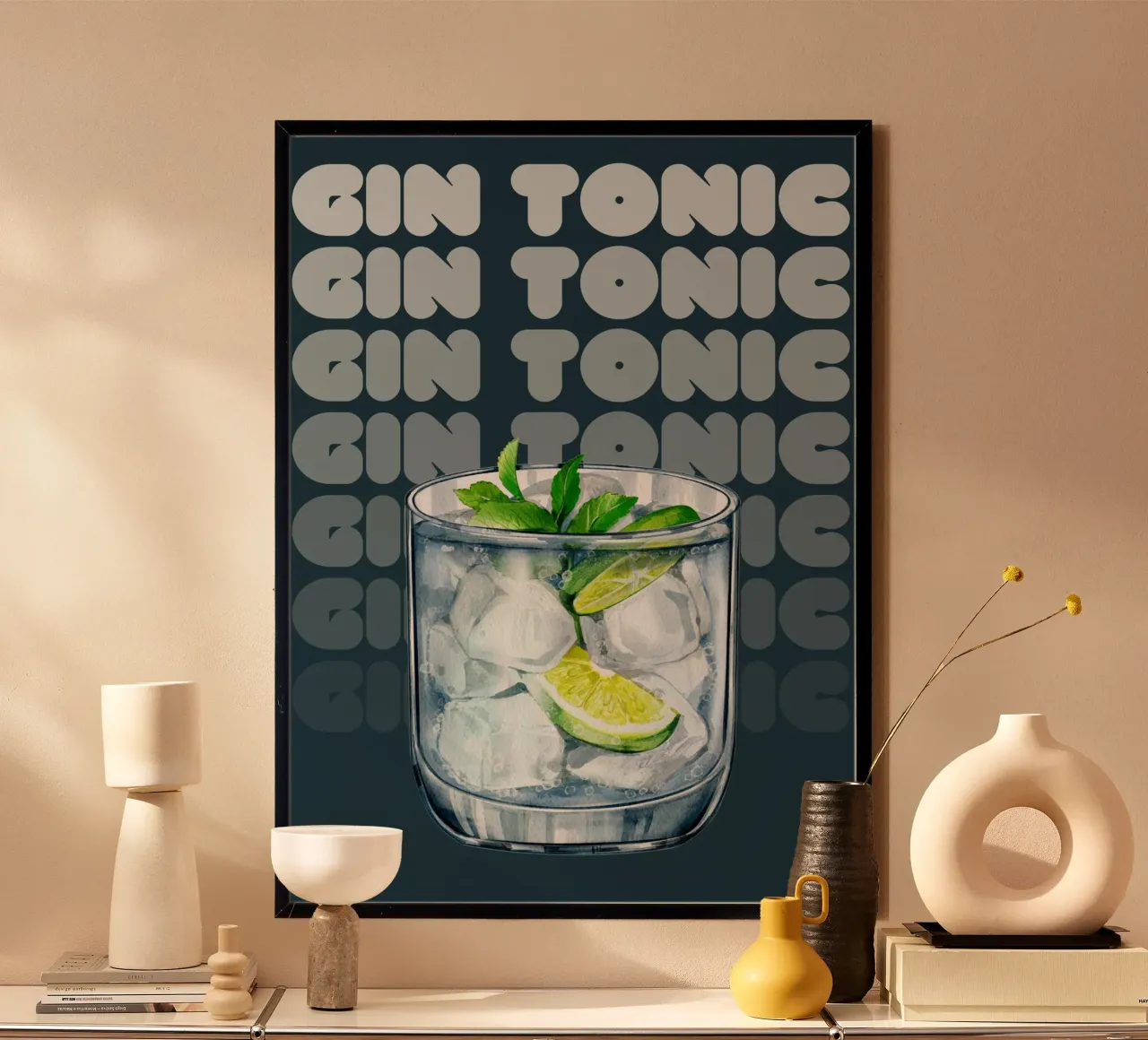 Gin Tonic Watercolor Art - Refreshing & Modern Bar Print poster by NorwesClub